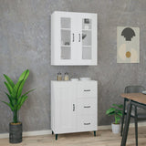 ZNTS Highboard High Gloss White 69.5x34x180 cm Engineered Wood 3114936