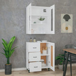 ZNTS Highboard High Gloss White 69.5x34x180 cm Engineered Wood 3114936