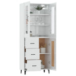 ZNTS Highboard High Gloss White 69.5x34x180 cm Engineered Wood 3114936