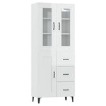 ZNTS Highboard High Gloss White 69.5x34x180 cm Engineered Wood 3114936