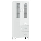 ZNTS Highboard High Gloss White 69.5x34x180 cm Engineered Wood 3114936