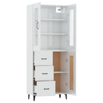 ZNTS Highboard High Gloss White 69.5x34x180 cm Engineered Wood 3114936