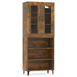 ZNTS Highboard Smoked Oak 69.5x34x180 cm Engineered Wood 3114953