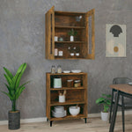 ZNTS Highboard Smoked Oak 69.5x34x180 cm Engineered Wood 3114953