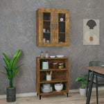 ZNTS Highboard Smoked Oak 69.5x34x180 cm Engineered Wood 3114953
