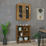 ZNTS Highboard Smoked Oak 69.5x34x180 cm Engineered Wood 3114953