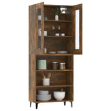 ZNTS Highboard Smoked Oak 69.5x34x180 cm Engineered Wood 3114953
