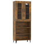 ZNTS Highboard Smoked Oak 69.5x34x180 cm Engineered Wood 3114953