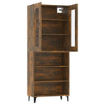 ZNTS Highboard Smoked Oak 69.5x34x180 cm Engineered Wood 3114953