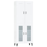 ZNTS Highboard High Gloss White 69.5x34x180 cm Engineered Wood 3114984