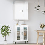ZNTS Highboard High Gloss White 69.5x34x180 cm Engineered Wood 3114984