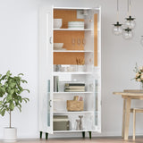 ZNTS Highboard High Gloss White 69.5x34x180 cm Engineered Wood 3114984