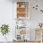 ZNTS Highboard High Gloss White 69.5x34x180 cm Engineered Wood 3114984