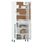 ZNTS Highboard High Gloss White 69.5x34x180 cm Engineered Wood 3114984