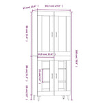 ZNTS Highboard High Gloss White 69.5x34x180 cm Engineered Wood 3114984