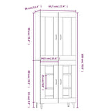 ZNTS Highboard High Gloss White 69.5x34x180 cm Engineered Wood 3114984