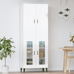 ZNTS Highboard High Gloss White 69.5x34x180 cm Engineered Wood 3114984