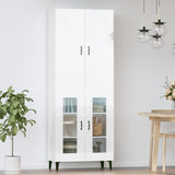 ZNTS Highboard High Gloss White 69.5x34x180 cm Engineered Wood 3114984