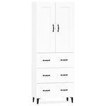 ZNTS Highboard High Gloss White Engineered Wood 3115016