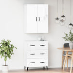 ZNTS Highboard High Gloss White Engineered Wood 3115016