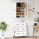 ZNTS Highboard High Gloss White Engineered Wood 3115016