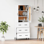 ZNTS Highboard High Gloss White Engineered Wood 3115016
