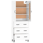 ZNTS Highboard High Gloss White Engineered Wood 3115016