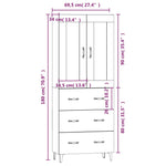 ZNTS Highboard High Gloss White Engineered Wood 3115016