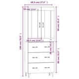ZNTS Highboard High Gloss White Engineered Wood 3115016