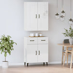 ZNTS Highboard High Gloss White Engineered Wood 3115048