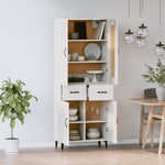 ZNTS Highboard High Gloss White Engineered Wood 3115048
