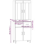 ZNTS Highboard High Gloss White Engineered Wood 3115048