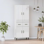 ZNTS Highboard High Gloss White Engineered Wood 3115048