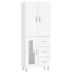 ZNTS Highboard High Gloss White Engineered Wood 3115056