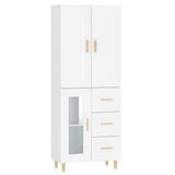 ZNTS Highboard High Gloss White Engineered Wood 3115056