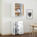 ZNTS Highboard High Gloss White Engineered Wood 3115056