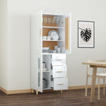 ZNTS Highboard High Gloss White Engineered Wood 3115056