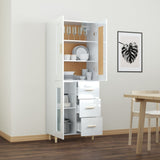 ZNTS Highboard High Gloss White Engineered Wood 3115056