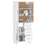 ZNTS Highboard High Gloss White Engineered Wood 3115056