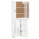 ZNTS Highboard High Gloss White Engineered Wood 3115056