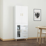 ZNTS Highboard High Gloss White Engineered Wood 3115056