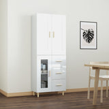ZNTS Highboard High Gloss White Engineered Wood 3115056