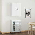 ZNTS Highboard High Gloss White Engineered Wood 3115064