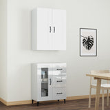 ZNTS Highboard High Gloss White Engineered Wood 3115064
