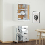 ZNTS Highboard High Gloss White Engineered Wood 3115064