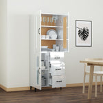 ZNTS Highboard High Gloss White Engineered Wood 3115064