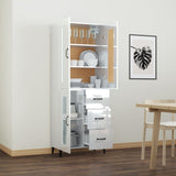ZNTS Highboard High Gloss White Engineered Wood 3115064