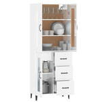 ZNTS Highboard High Gloss White Engineered Wood 3115064