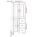 ZNTS Highboard High Gloss White Engineered Wood 3115064