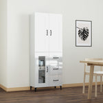 ZNTS Highboard High Gloss White Engineered Wood 3115064
